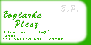 boglarka plesz business card